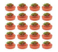 NUOBESTY 20pcs Simulated Round Garden Flower Bed: 1:200 Miniature Gardening Landscape Accessories - Tiny Plastic Pots For Building Sand Table Model Diy Handcrafts