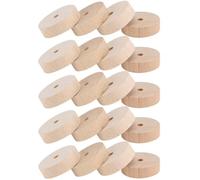 NUOBESTY 20Pcs Small Wood Wheels Miniature Wooden Wheels Wood Material Beige Colour Suitable for Writing Improve Practical Skills Children Home Ornaments Painting