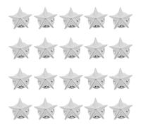 NUOBESTY 20pcs Soldier Star Badges Five Pointed Star Brooch Decor Zinc Alloy Silver Easy to Attach for Coats and Clothes Daily Life and Special Parties