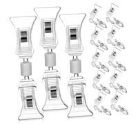 NUOBESTY 20Pcs Transparent Double Sided Label Clips Mini Sign Holders for Price Tag Display Space Saving Clear Visibility Merchandise Advertising Tag Clips for Retail Office Home
