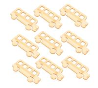 NUOBESTY 20pcs Wooden Bus Shape Craft Pieces Smooth Surface DIY Art Decoration for Creative Projects Lightweight Ornaments for Home School Holiday Use