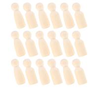 NUOBESTY 20pcs Wooden Craft Dolls Unfinished Peg People for DIY Painting and Decorating Natural Wood Miniatures for Arts and Crafts Projects Home Decor and Creative Play