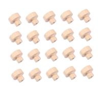 NUOBESTY 20Pcs Wooden Drawer Knobs Round Rubberwood Cabinet Handles for Cupboards Wardrobes Smooth Surface Pulls Easy to Install Replacement Hardware