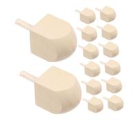 NUOBESTY 20pcs Wooden Hanukkah Spinning Tops Unfinished Dreidels for DIY Crafts Educational Activities Family Games Sturdy Natural Wood for Festive Holiday Decor