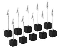 NUOBESTY 20pcs Wooden Table Holders Compact Decorative Placecard Clips for Weddings Parties Office Stylish Memo Note Photo Clip Stand for Desk Organization and Centerpieces