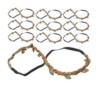 NUOBESTY 20Pcs Woven Leaf Headband Set with Simulation Leaves, Braided Wreath Hair Accessories for Women, Cosplay and Party Hairpiece, Halloween Hairband