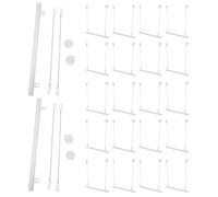 NUOBESTY 24 Sets Ceiling Sign Hanger Bars with Iron and PVC Materials, Easy Installation Poster Hanger Frames Including Ceiling Mount Chains and Adhesive Pads for Commercial Banners