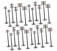 NUOBESTY 24pcs Gauge Model Train Accessories Diy Telegraph Pole Models for Table Scene Decorations