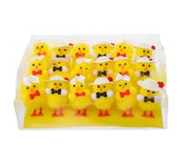 NUOBESTY 24Pcs Mini Easter Chicks Figurines Set - Small Realistic Chick Ornaments for Easter Farm Party Decorations, Spring Festival Chicken Party Favors, Fluffy Chicken Figurines for Home