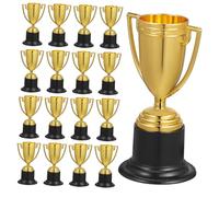 NUOBESTY 24pcs Mini Gold Trophy Awards for Lightweight Plastic Small Prize Cups with Stable Base for Party Favors Sports Competitions Classroom Rewards and Celebration Recognition