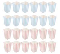 NUOBESTY 24pcs Popcorn Buckets for Theater Party Movie Night Popcorn Holders Plain Pink Design Bulk Snack Packaging Boxes for Cinemas