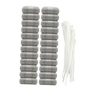NUOBESTY 24pcs Stainless Steel Washing Machine Mesh Filter with 24 Cable Ties, Easy to Fold Laundry Filter for Collecting Hair in Washing Machines