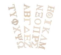 NUOBESTY 24pcs Unfinished Wood Alphabet Letters for Learning DIY Craft Flat Wooden Letter Educational Spelling Tiles for Early Childhood Development and Creative Projects