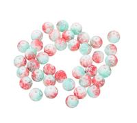 NUOBESTY 250pcs Floral Glass Beads for Jewelry Making Large Hole Round Glass Beads for DIY Bracelets and Necklaces Smooth Polished Surface for Comfortable Wear Versatile Craft Supplies for