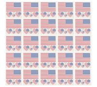 NUOBESTY 25pcs American Flag Tattoos Stickers with Heart Shape Designs, Removable and Washable Temporary Decals for Face and Doors, Soccer Party Decor and Independence Day Celebration