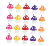 NUOBESTY 25pcs Cute Mushroom Craft Pendants Vibrant Resin Charms for DIY Jewelry Making for Keychains Necklaces Bracelets and Earrings Durable Easy to Attach for Craft Projects