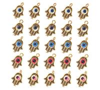 NUOBESTY 25Pcs DIY Zinc Alloy Evil Eye Charms with Rotating Pupils Devil Eye Pendants for Jewelry Making Lightweight Craft Supplies for Bracelets and Necklaces
