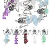 NUOBESTY 25Pcs Mixed Color Angel Charms for Jewelry Making DIY Crystal Stone Pendants for Bracelets Keychains and Necklaces Alloy Accessories for Handmade Crafts