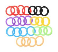 NUOBESTY 25pcs Silicone Key Cover Caps in Assorted Colours Resistant to Deformation and Designed to Protect Keys Stylish Identifier Rings Suitable for Home and Office Use Random Color