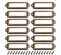 NUOBESTY 25Pcs Vintage Tag Holders, Labels Card Holder Drawer Labels Pull for Office Library Drawer Cupboard(Green)