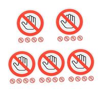 NUOBESTY 25sheets Vinyl Sticker Labels Easy Peel Stick Security Signs Do Not Touch Sign Safety Warning Adhesive Labels Sticker Outdoor CCTV