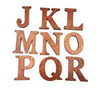 NUOBESTY 26pcs Wooden Letter Wood Chips Alphabet Slices for Educational Toy Creative Wall Decor
