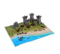NUOBESTY 293pcs Military Soldier Playset with Castle Model and Sand Table Landscape Plastic Soldiers for Educational DIY Historical Battle Scenes Safe Interactive Learning for Military