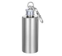 NUOBESTY 2Oz Stainless Steel Mini Hip Flask with Keychain, Portable Flat Pocket Flask for Camping, Travel, and Everyday Use