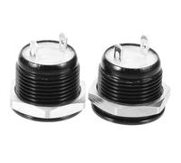 NUOBESTY 2pcs 12mm Momentary Metal Push Button Switch with LED Light Oxidized Black Flush Mount for Industrial Control and Marine Equipment