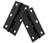 NUOBESTY 2PCS 3-Inch Small Black Stainless Steel Door Hinges with Screws, Mini Thickened Metal Hinges for Interior Doors, Cabinets, Wood Windows, and Outdoor Use