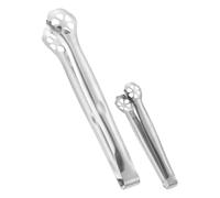 NUOBESTY 2Pcs 304 Stainless Steel Kitchen Tongs Set, Small and Large Clover Leaf Food Tongs for Cooking, Grilling, and Serving, Household Metal Kitchen Utensils