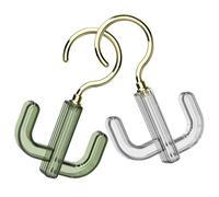 NUOBESTY 2pcs 360° Rotatable Cactus Design Belt Hanger and Scarf Organizer and Light Green Hooks for Closet Handbag and Purse Storage