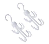 NUOBESTY 2pcs 360° Rotatable Multifunctional Wardrobe Hooks for Ties, Hats, Scarves - White Hanging Organizer for Closet Storage