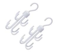 NUOBESTY 2pcs 360° Rotating White Wardrobe Hooks for Ties Hats Scarves, Multifunctional Closet Hanging Organizer Suitable for Clothes and Accessories Storage