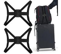 NUOBESTY 2pcs Adjustable Luggage Secure Belt Travel Essential Bungee Strap for Suitcase Durable Elastic Bands for Organizing Luggage Lightweight and Portable Baggage Straps
