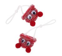 NUOBESTY 2pcs Adjustable Mini Knitted Hats for Small Pets Handcrafted Cute Costume Accessories for Hamsters Guinea Pigs Birds Lightweight Funny Headwear with Cord Lock Set