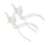 NUOBESTY 2pcs Ancient Chinese Style Hair Chopsticks for Women with Tassels, Vintage Metal Hairpins Traditional Chinese Costume Hair Accessories for Hanfu and Special Occasions