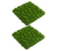 NUOBESTY 2pcs Artificial Moss Wall Mat Green Flocking Faux Moss Panel for Garden Ornament DIY Plant Background Wall Decor Highly Realistic Micro Landscape for Indoor Outdoor Use