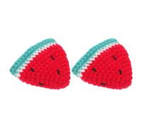 NUOBESTY 2pcs Banana Keeper Hats for Freshness - Knitted Crochet Mini Banana Protective Caps - Reusable Small Fruit Covers for Storage and Travel