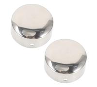NUOBESTY 2pcs Banister Rail Brackets Stainless Steel Handrail End Caps Screw Hole, Decorative No Burrs Tube Cover for Metal Handrails in Office Buildings and Shopping Malls