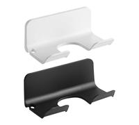 NUOBESTY 2pcs Bathroom Hair Dryer Wall Mount Holder with Cord Storage, Moisture Resistant Plastic Hair Dryer Holder Rack, Keeps Countertop Clutter-free for Bathroom or Dressing Area
