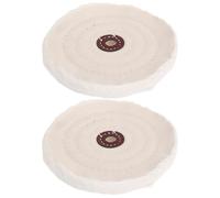 NUOBESTY 2pcs Beige Cotton Buffing Wheel for Grinder with 144mm Outer Diameter and 12mm Inner Hole, Suitable for Wood and Jewelry Polishing in DIY Projects, Featuring Sustained Productivity