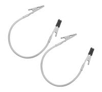 NUOBESTY 2Pcs Bendable Dual-Ended Alligator Clips with PVC Coating 280Mm Flexible Wire Soldering Holder for Photo Memo Card Display and DIY Home Office Use