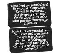 NUOBESTY 2pcs Bible Saying Embroidered Patch Fabric Arm Shoulder Decor DIY Repair Clothing Sticker Unique Christian Design for Bags and Backpacks Black White