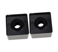 NUOBESTY 2pcs Black Abs Square Cube Microphone Logo Flag Station for Reporters, Sturdy Interview Mic Logo Holder Compatible Handheld Wireless Microphones