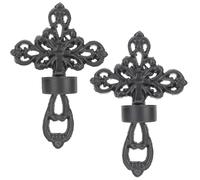 NUOBESTY 2pcs Black Candle Wall Sconces Decorative Wall-mounted Candle Holders for Weddings and Study Vintage Gothic Style Metal Stand