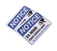 NUOBESTY 2pcs Blue Adhesive Caution Decal Monitored Warning Stickers for Video Surveillance Easy to Stick and Remove Feature, Suitable for Restaurants and Shops