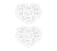 NUOBESTY 2pcs Bowknot Silicone Nail Molds - Transparent Cute 3D Bow Charm Mould - Heart Shape Bow Knot Template for Manicure Embellishments DIY Nail Art Sculpting Tools