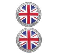 NUOBESTY 2pcs British Flag Sticker Car Flag Decals 3d Silver Alloy Rhinestone Stickers for Car Outdoor Use Secure Bonding Stylish Refined Automotive Decoration for Automobile Enthusiasts
