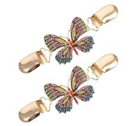 NUOBESTY 2pcs Butterflies Cardigan Clips Sweater Shawl Buckles with Alloy and Diamond Material, Delicate Buckle Design Comfortable to Wear, for Women Sweater and Shawl Accessories